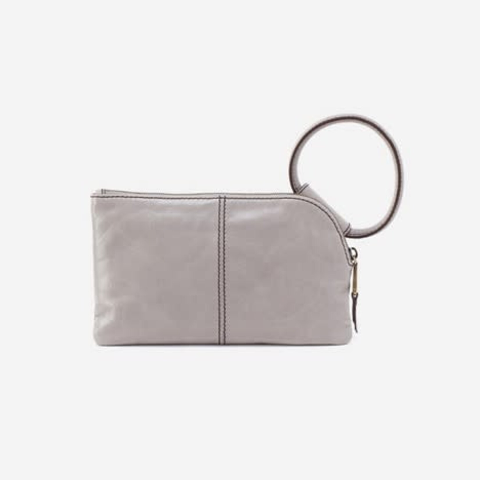 HOBO Sable Polished Leather Clutch in Light Grey
