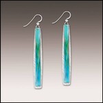 Illustrated Light Aqua Abstract Icicle Multilayer Handmade Earrings