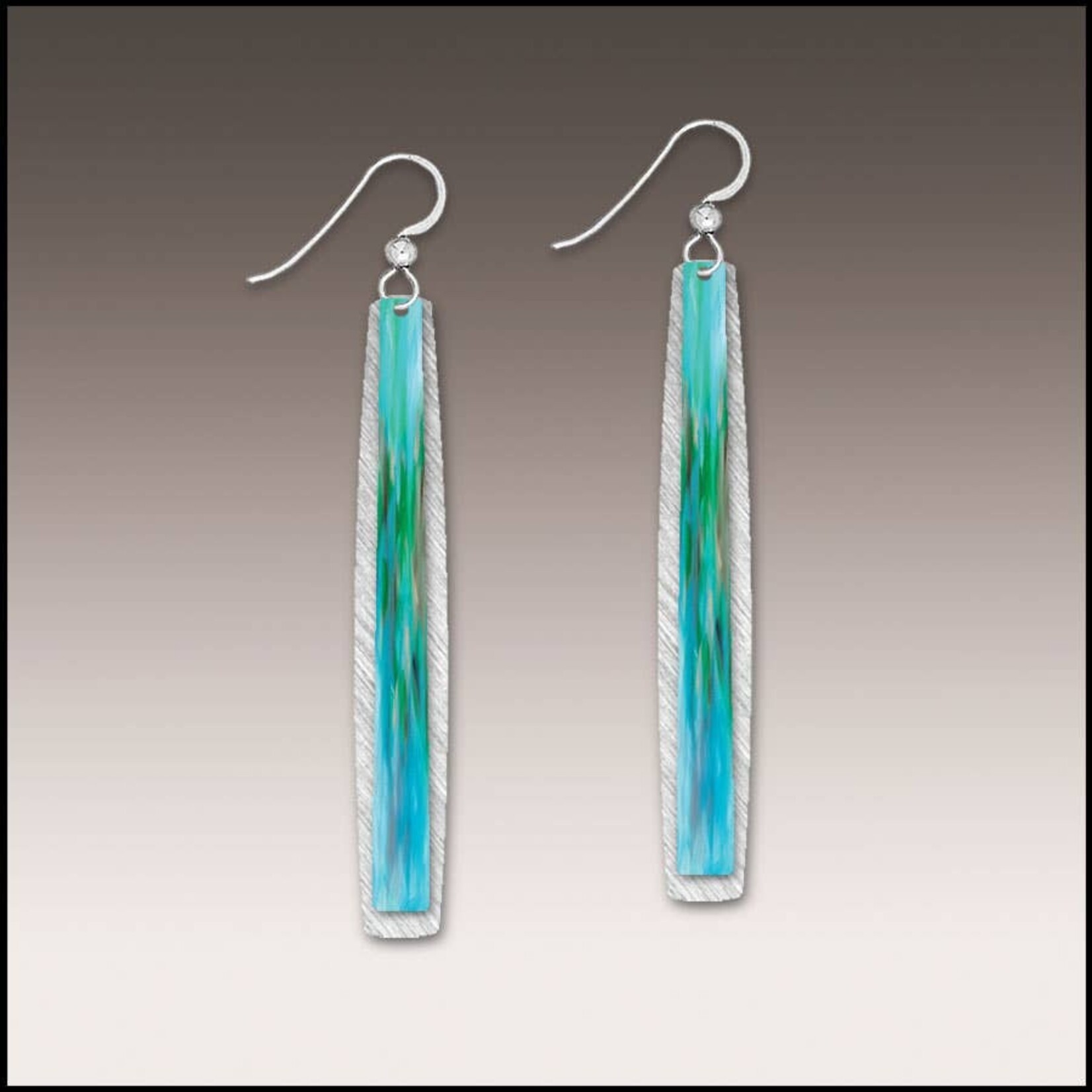 Illustrated Light Aqua Abstract Icicle Multilayer Handmade Earrings
