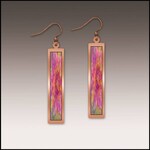 Illustrated Light Tye Dye Abstract Floral Copper Showcase Earrings