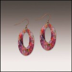 Illustrated Light Spring Watercolor Open Oval Handmade Earrings