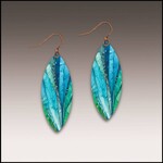Illustrated Light Waterfall Crash Leaf Point Handmade Earrings