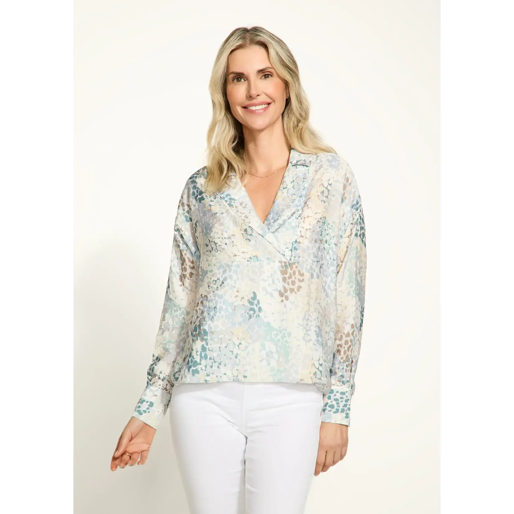 FDJ Popover Long Sleeve Blouse Spectral