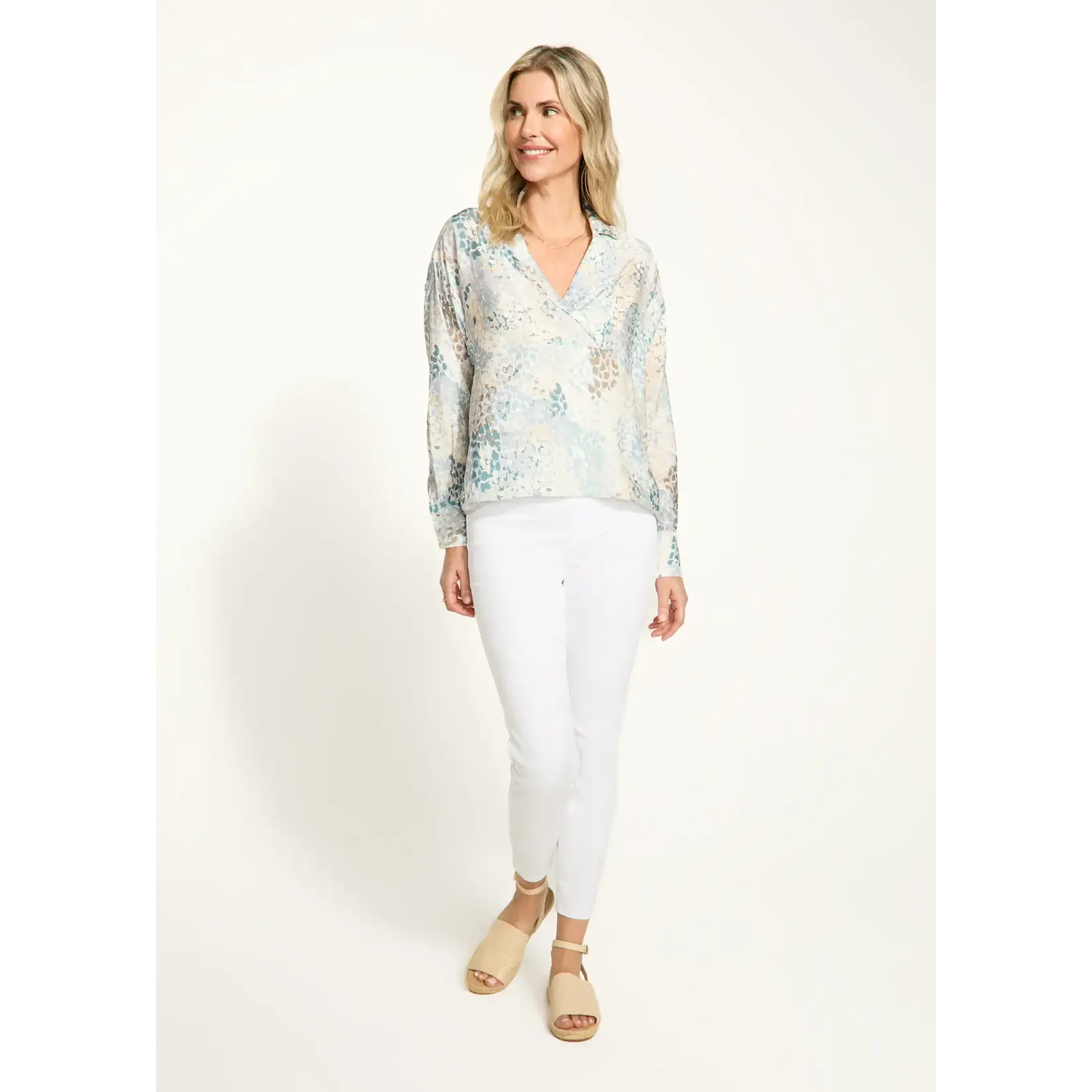 FDJ Popover Long Sleeve Blouse Spectral