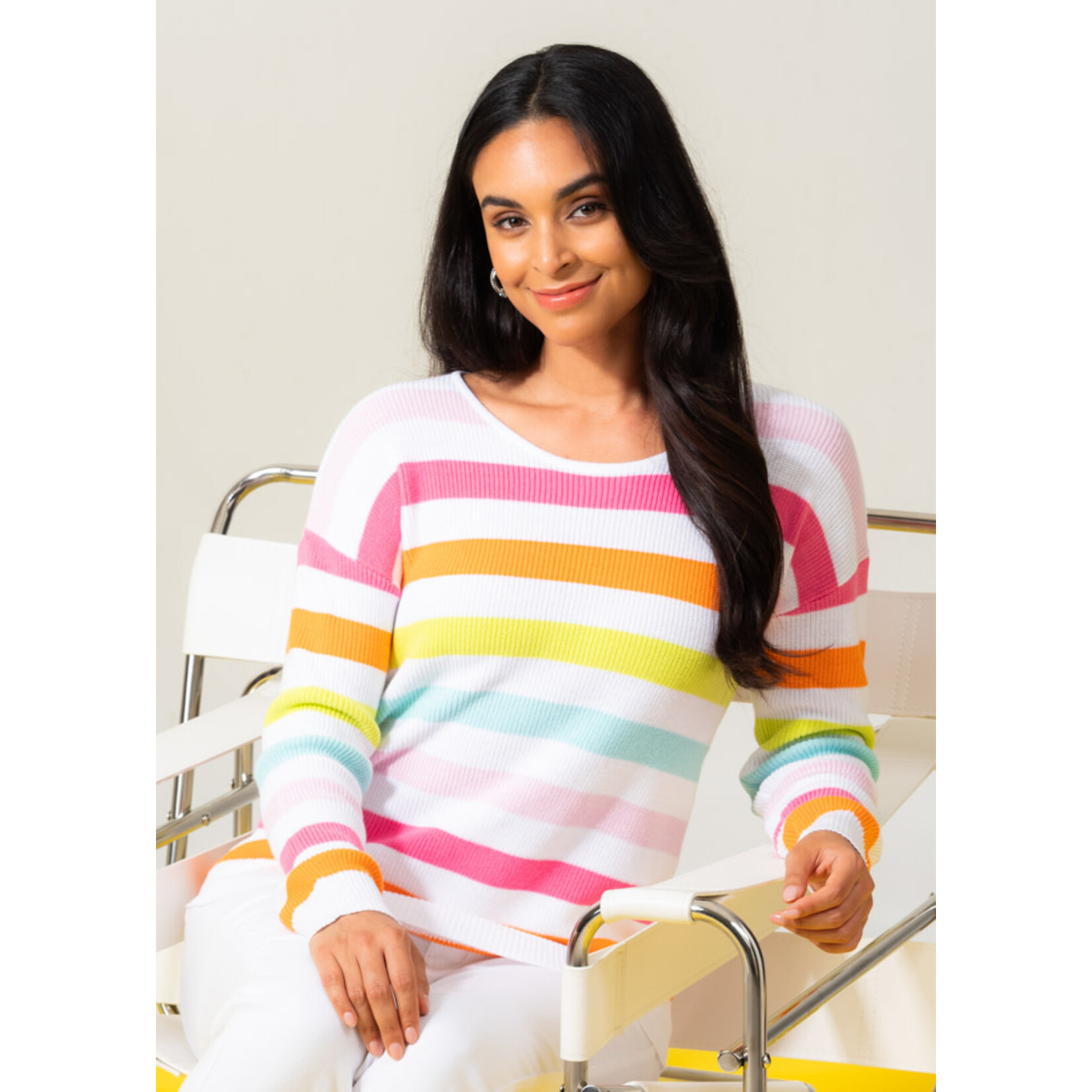 Elena Wang Multi striped sweater - pastel