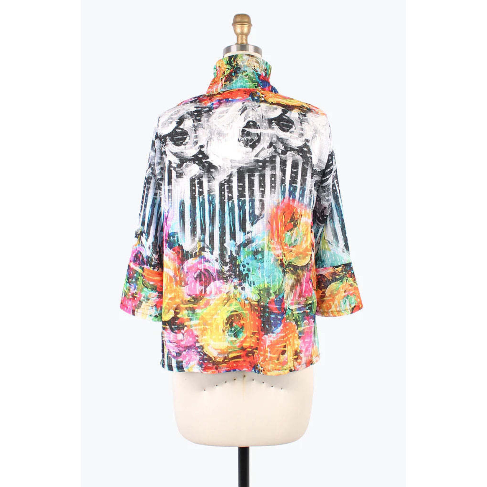 Damee Collage Art Jacket in Blk Multi
