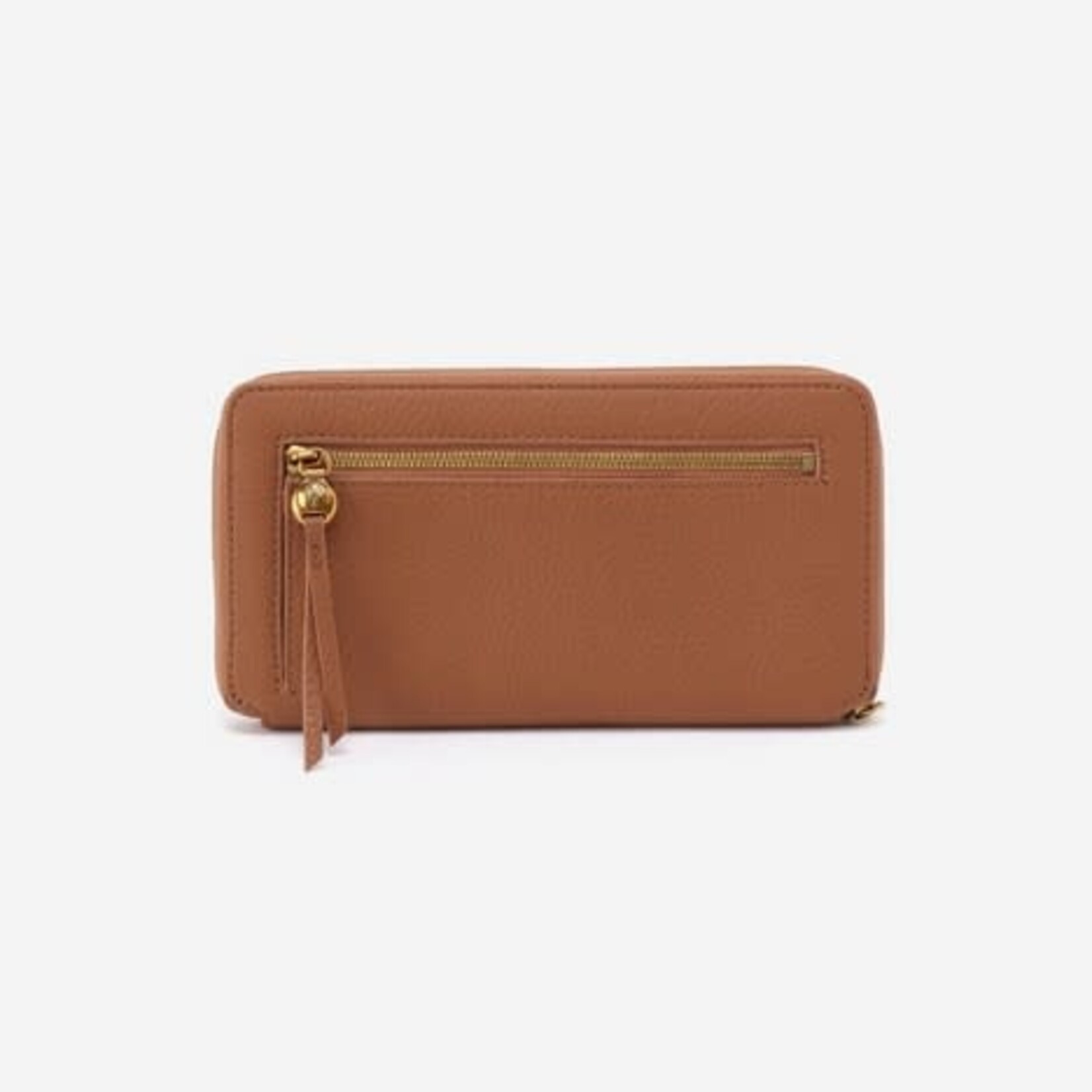 HOBO Hart Large Pebbled Leather Wallet in Warm Honey