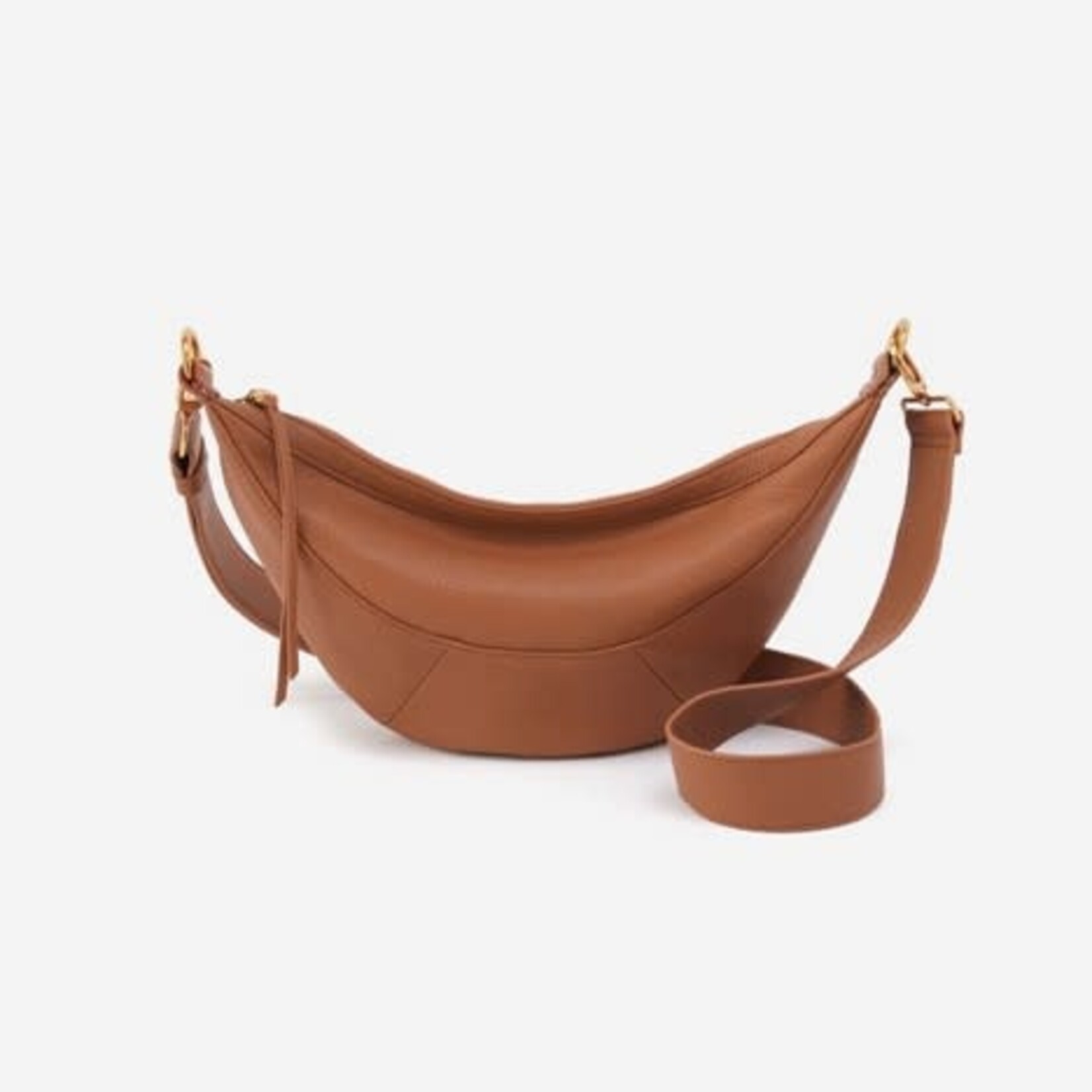HOBO Carmen Pebbled Leather Sling Bag in Warm Honey