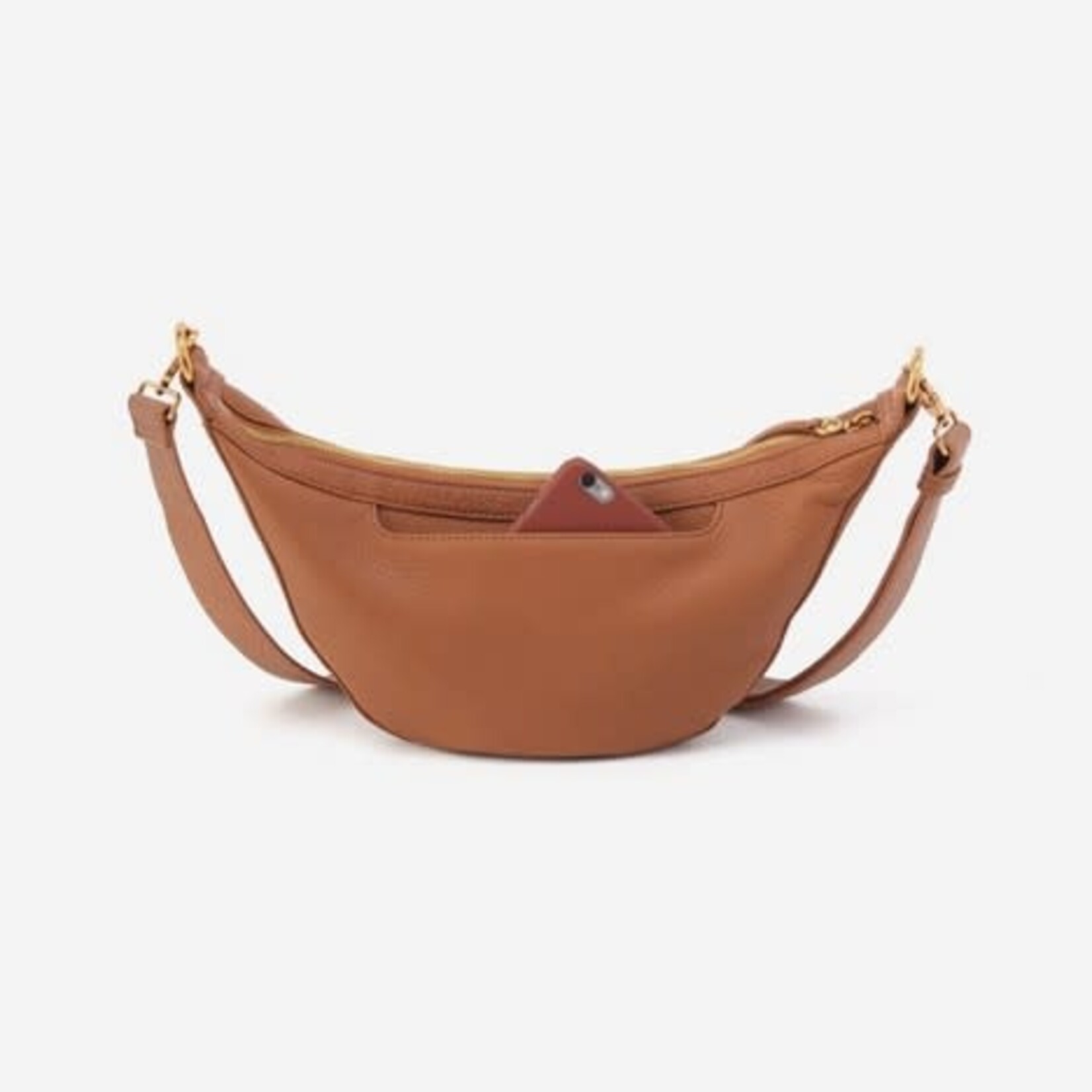 HOBO Carmen Pebbled Leather Sling Bag in Warm Honey