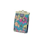 Cathayana Brocade Card Holder w/ RFID Protection in Teal & Pink Floral