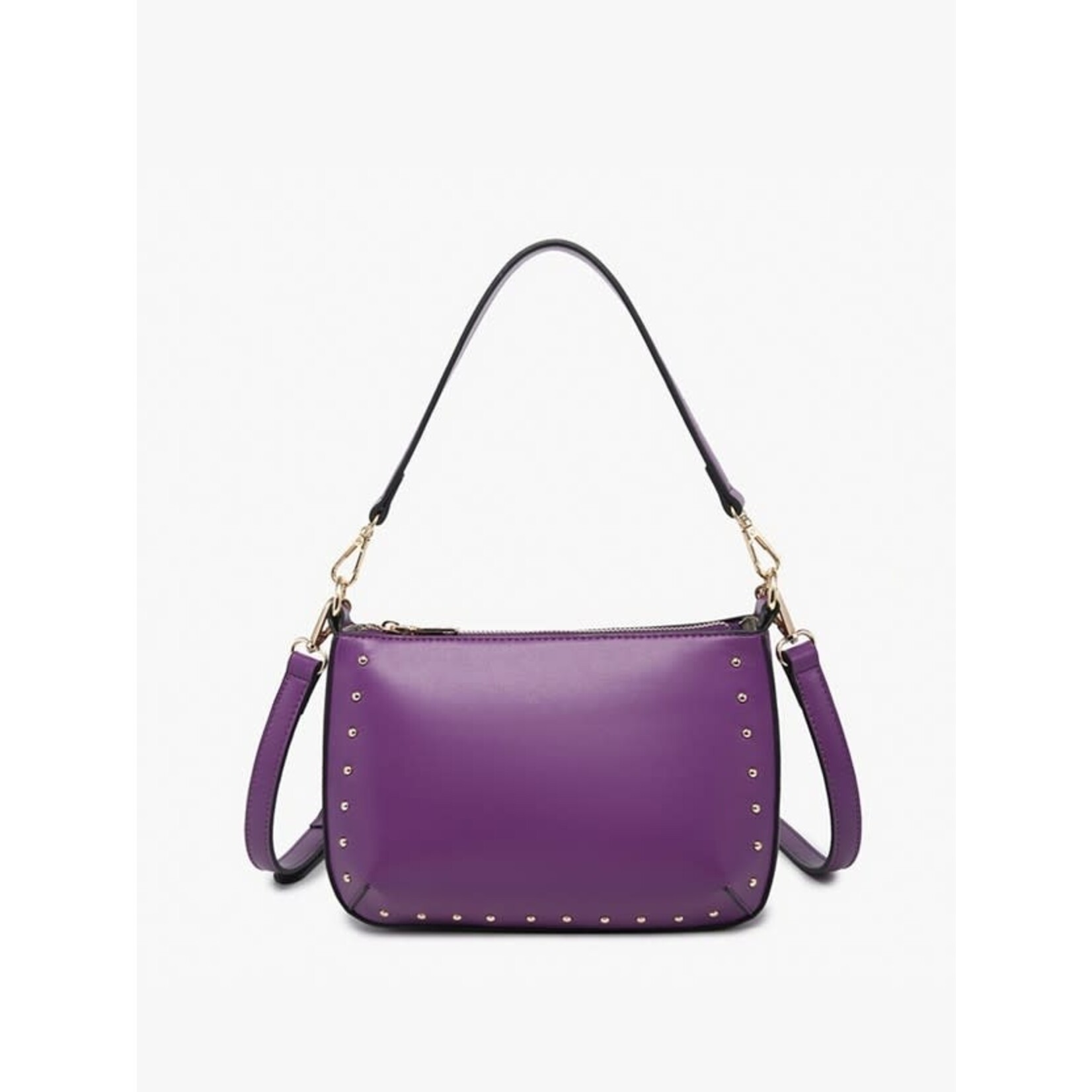 Jen & Co Carmen Studded Crossbody w/ Shoulder Strap in Royal Purple