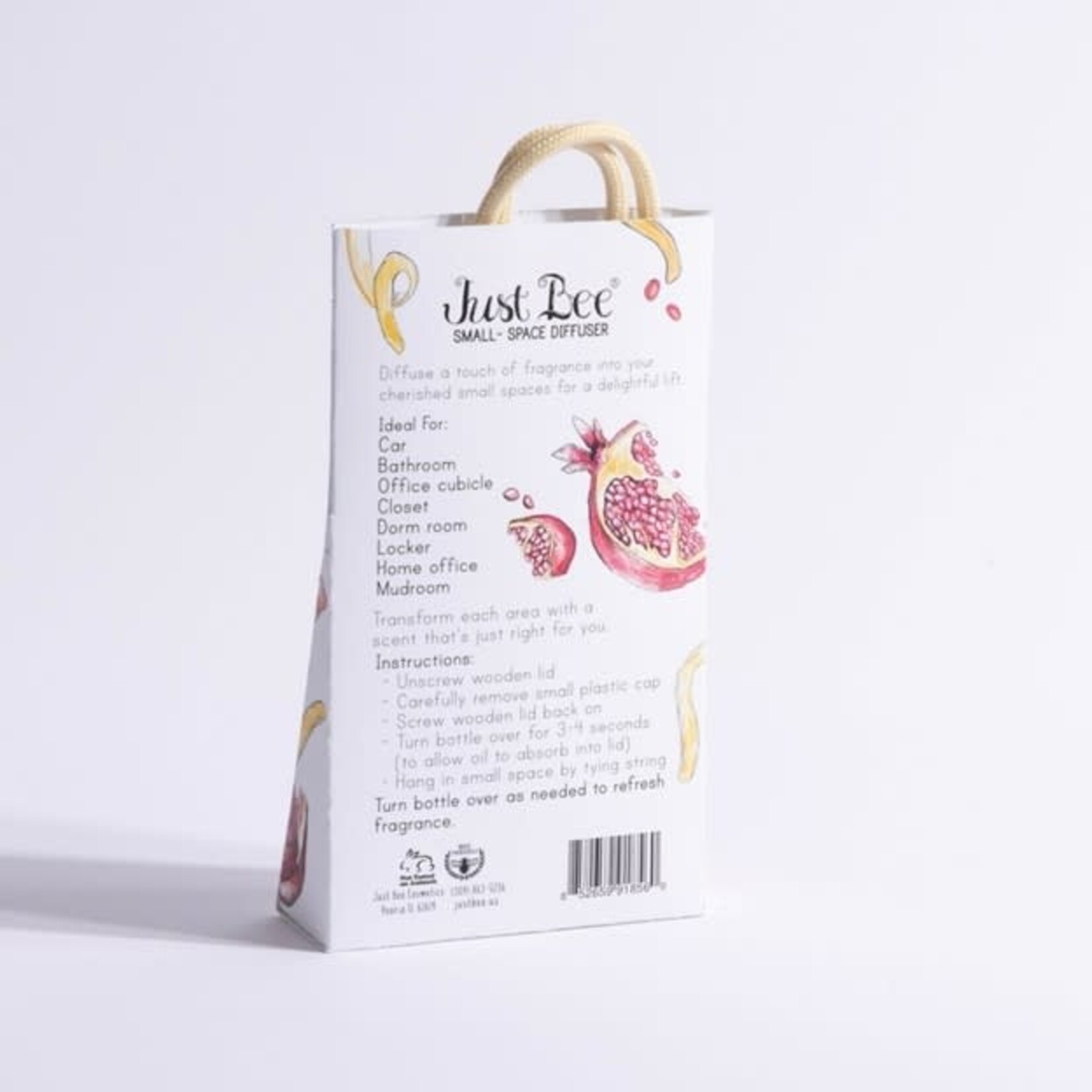 Just Bee Small-Space Hanging Diffuser - Pomegranate & Lemon Rind