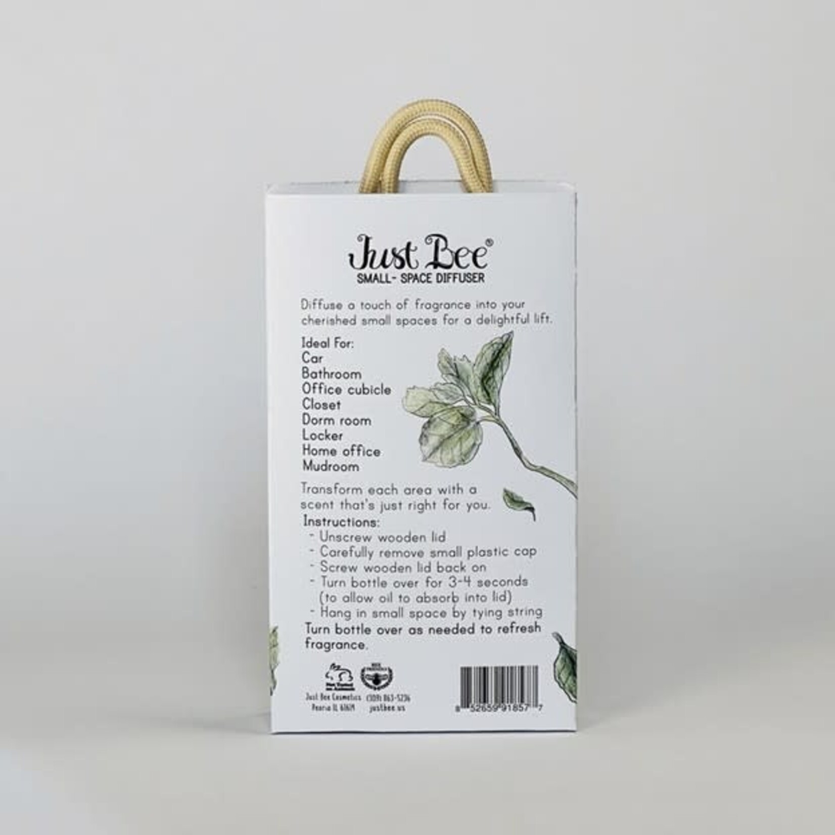 Just Bee Small-Space Hanging Diffuser - Summer Mint
