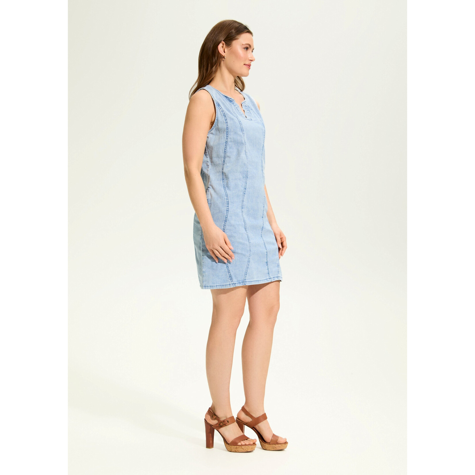 FDJ Light Denim Wave Dress in Powder Wash