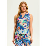 FDJ Printed Eyelet Sleeveless Top in Pop Camo Floral