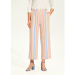 FDJ Pull-On Wide Crop Trouser in Aperol Stripe