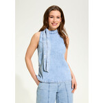 FDJ Sleeveless Bow Neck Blouse in Powder Wash