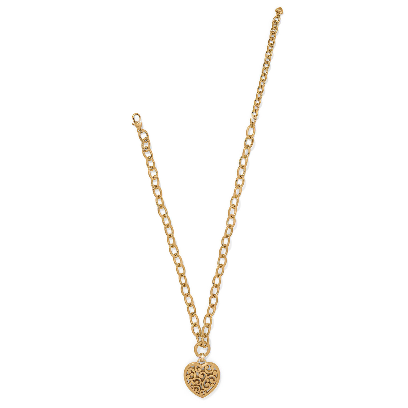 Brighton Contempo Medallion Heart Gold Necklace
