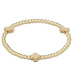 enewton Design ENEWTON EXTENDS - SIGNATURE CROSS GOLD PATTERN 3MM BEAD BRACELET - GOLD