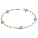 enewton Design SIGNATURE CROSS SMALL GOLD PATTERN 2MM BEAD BRACELET - TURQUOISE