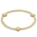 enewton Design SIGNATURE CROSS GOLD PATTERN 3MM BEAD BRACELET - GOLD
