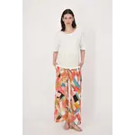 Linen Geo Printed Wide Leg Belted Pants