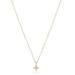 enewton Design 16" Necklace Gold - Classic Beaded Signature Cross Small Gold Charm