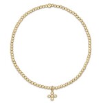 enewton Design Classic Gold 2mm Bead Bracelet - Classic Beaded Signature Cross Small Gold Charm