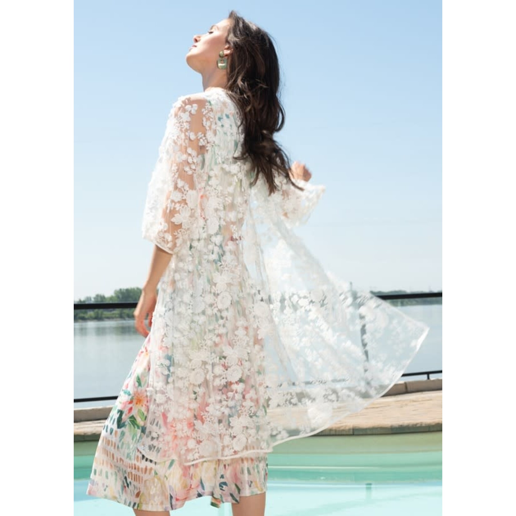 Alison Sheri Woven Cardigan in White