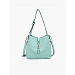 Jen & Co Agnes Classic Satchel w/ Press Lock & Inner Bag in Seafoam