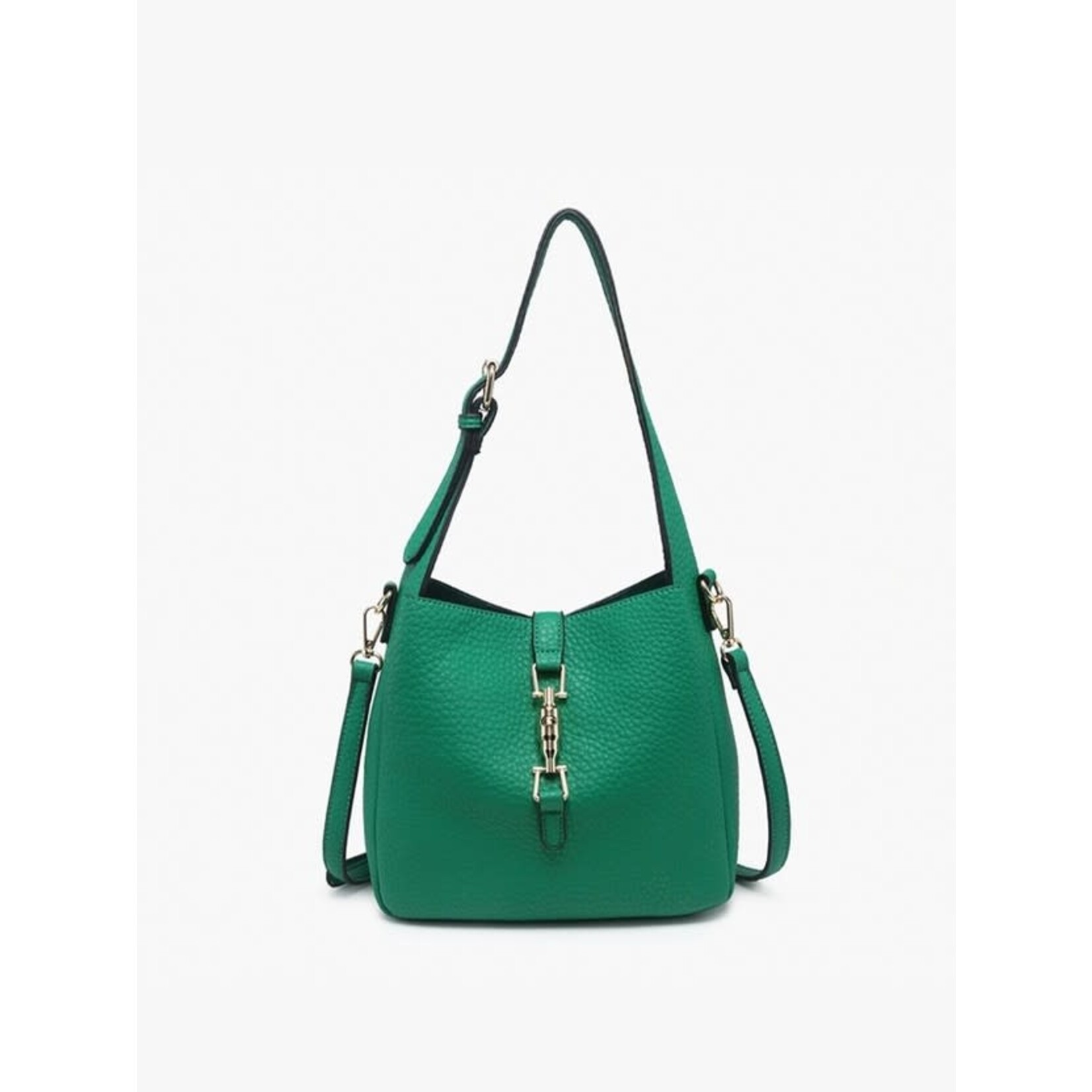 Jen & Co Agnes Classic Satchel w/ Press Lock & Inner Bag in Green