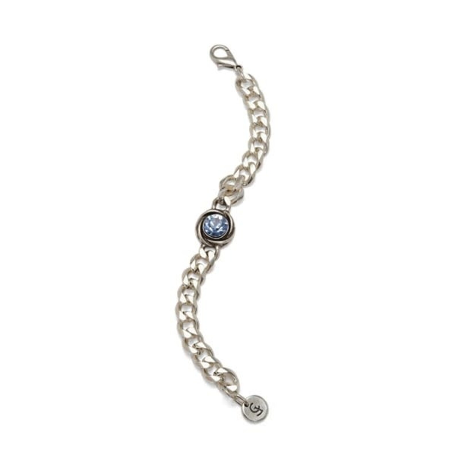 Chanour Blue Crystal Pewter Bracelet