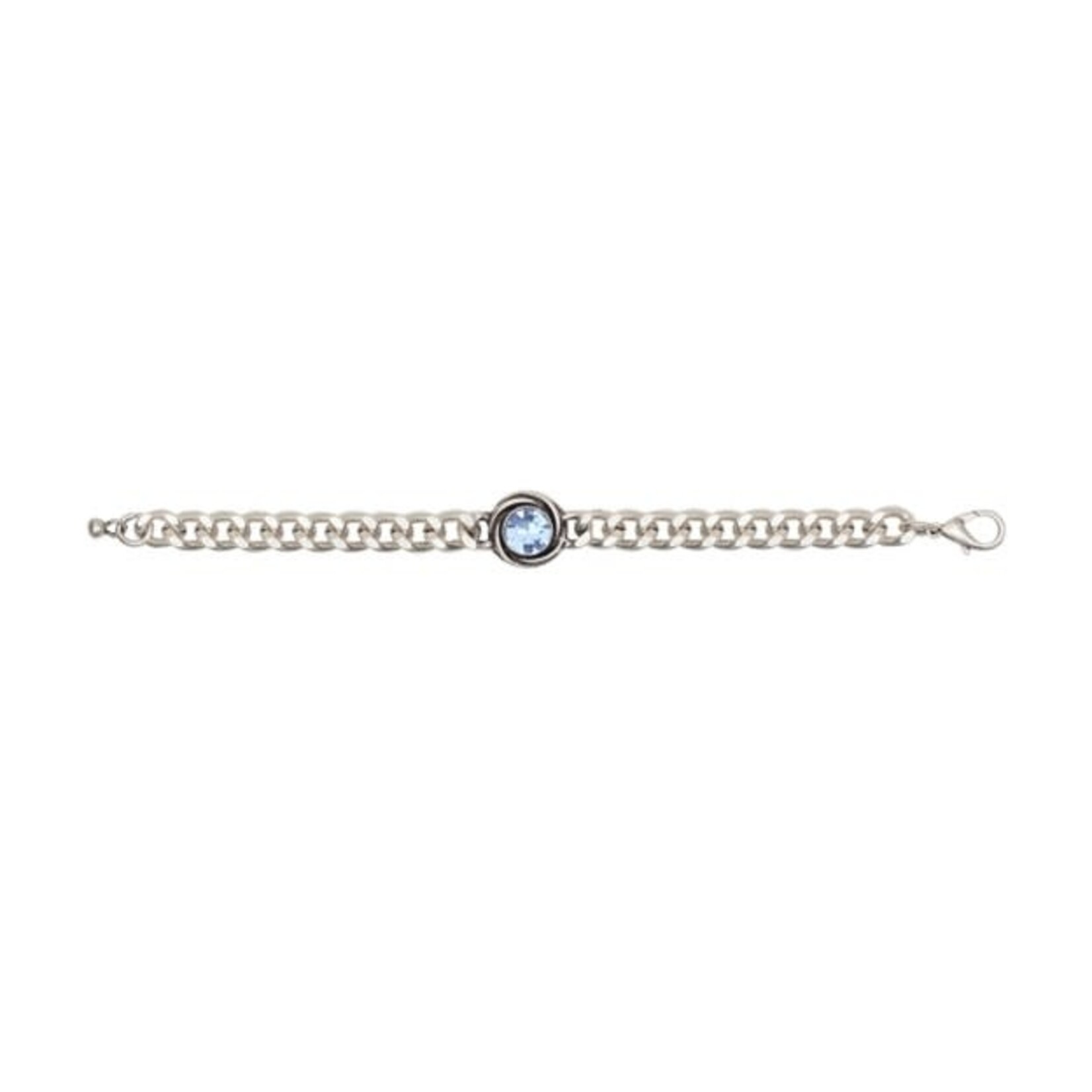 Chanour Blue Crystal Pewter Bracelet