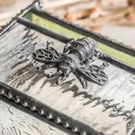 J Devlin Glass Bee Trinket Decorative Keepsake Box
