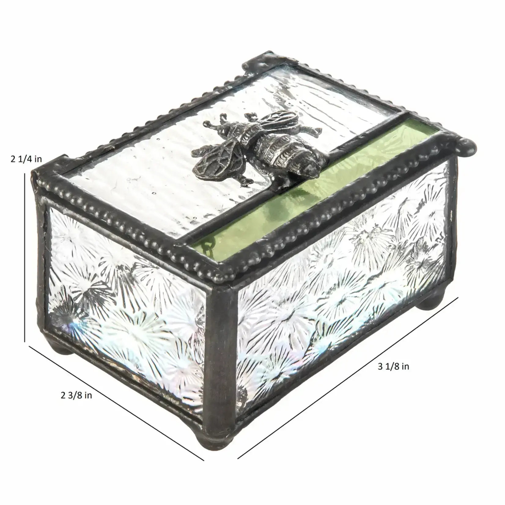 J Devlin Glass Bee Trinket Decorative Keepsake Box