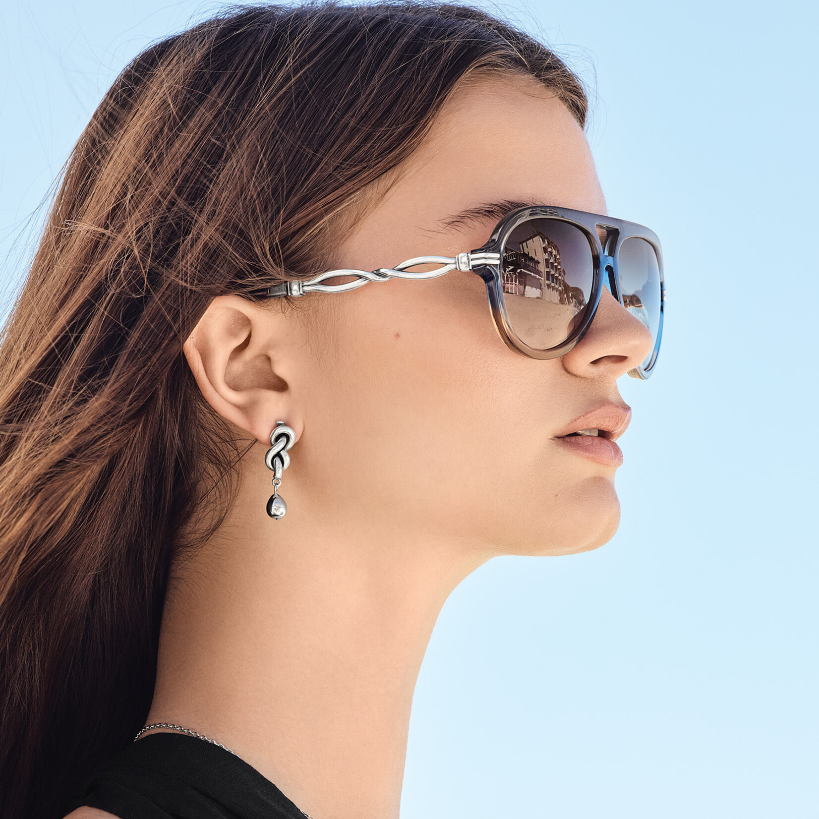 Brighton Interlok Twist Aviator Sunglasses