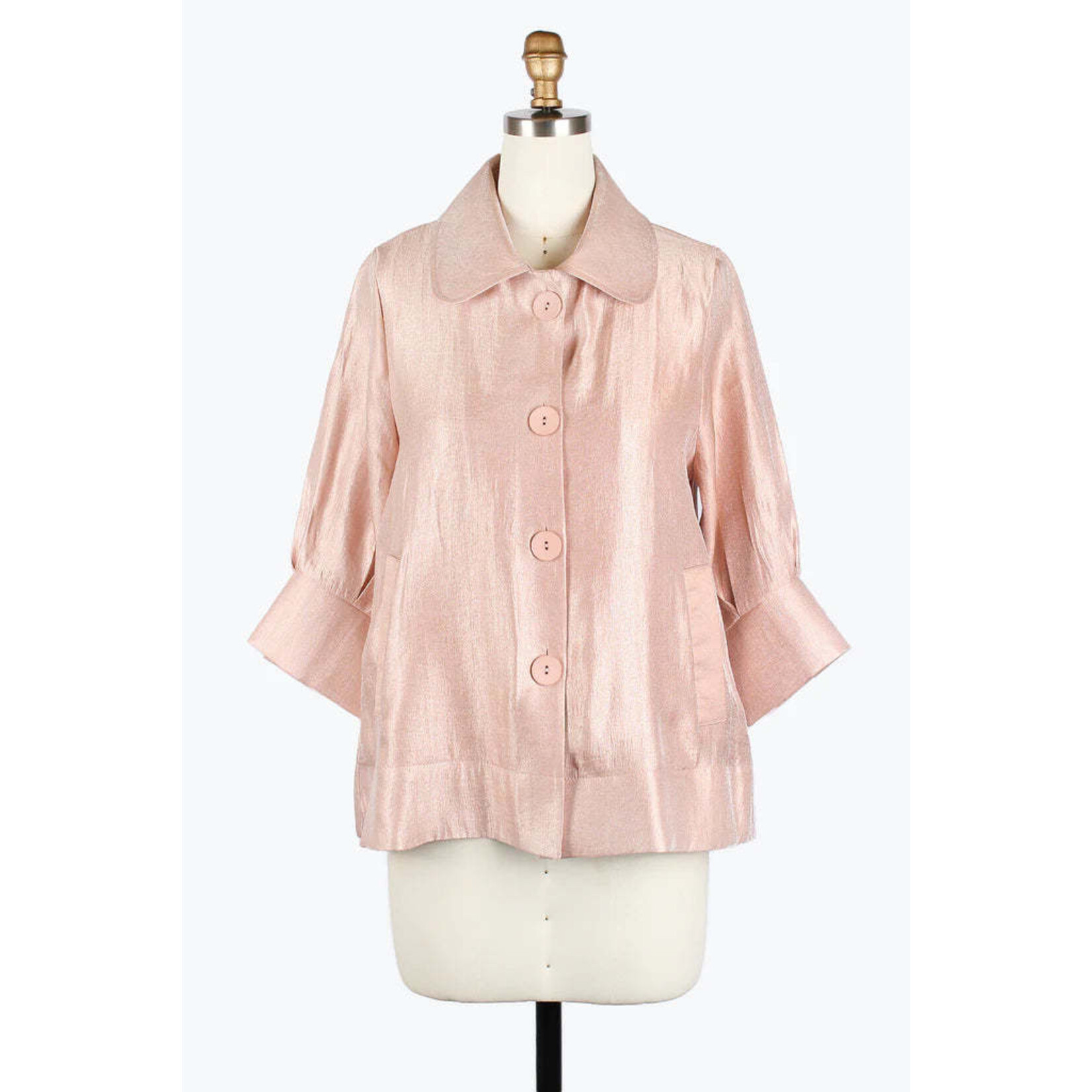 Damee Wide Ball Collar Jacket in Rose Gold