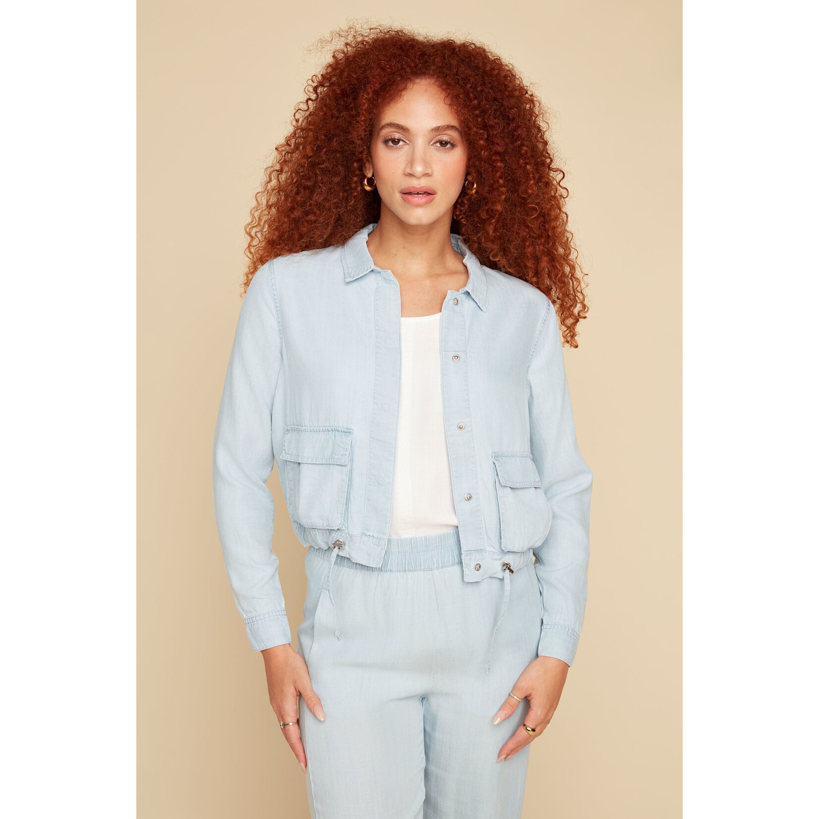 Woven Jacket in Chambray