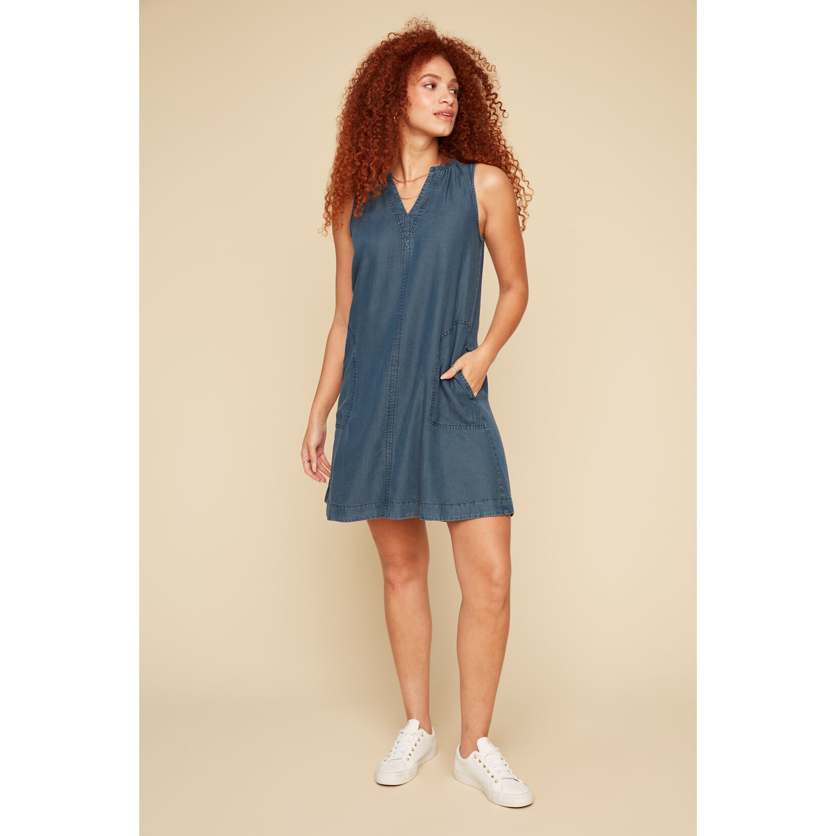 Woven Dress in Ink