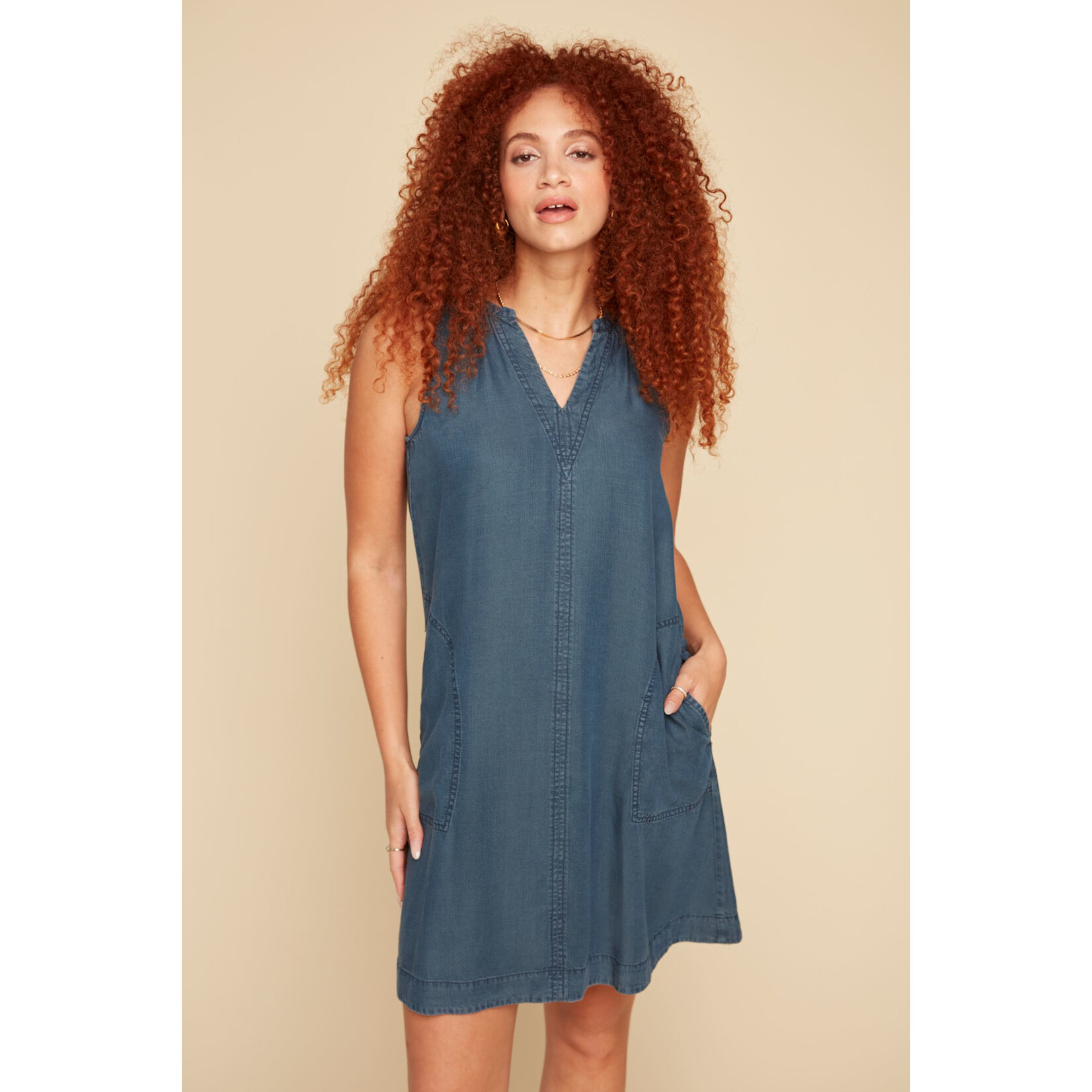 Woven Dress in Ink
