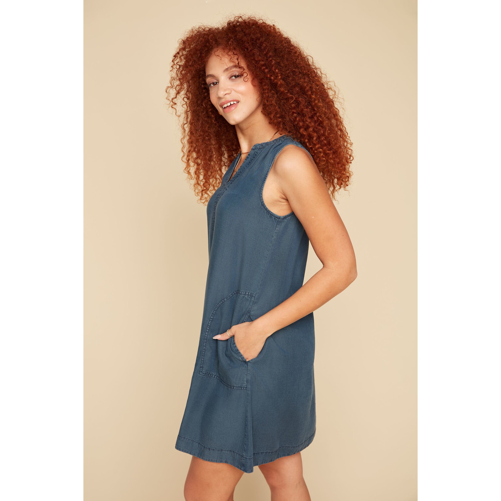 Woven Dress in Ink