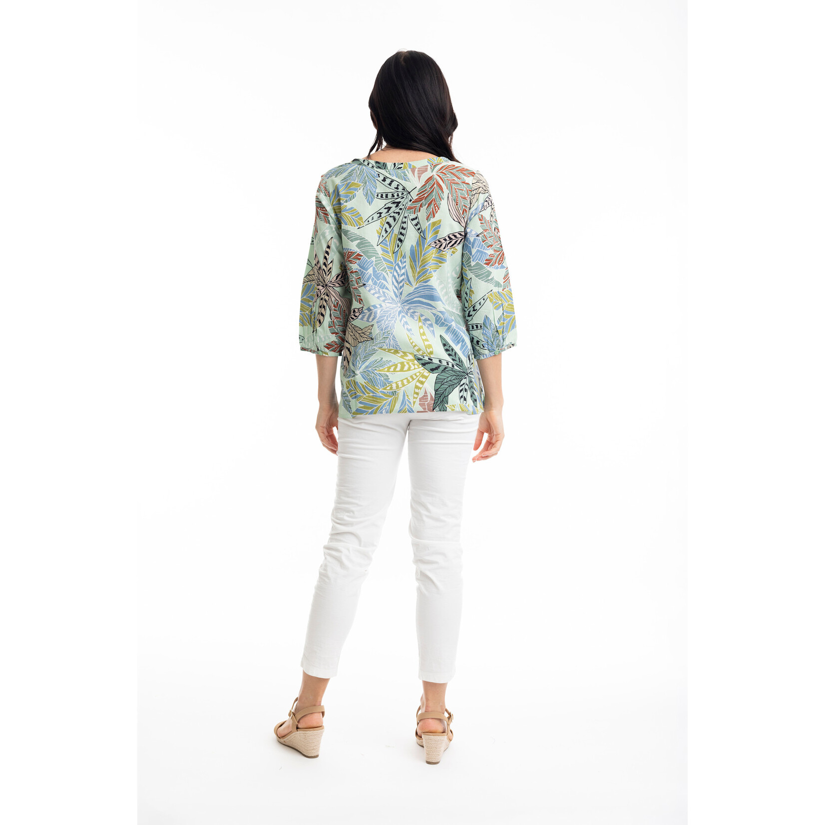 Orientique Fitzroy Button Up 3/4 Slv Blouse