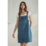 Oddi Washed Denim Overall Mini Dress