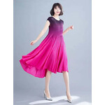 Textured Cap Sleeve Dress in Rose Ombre OS