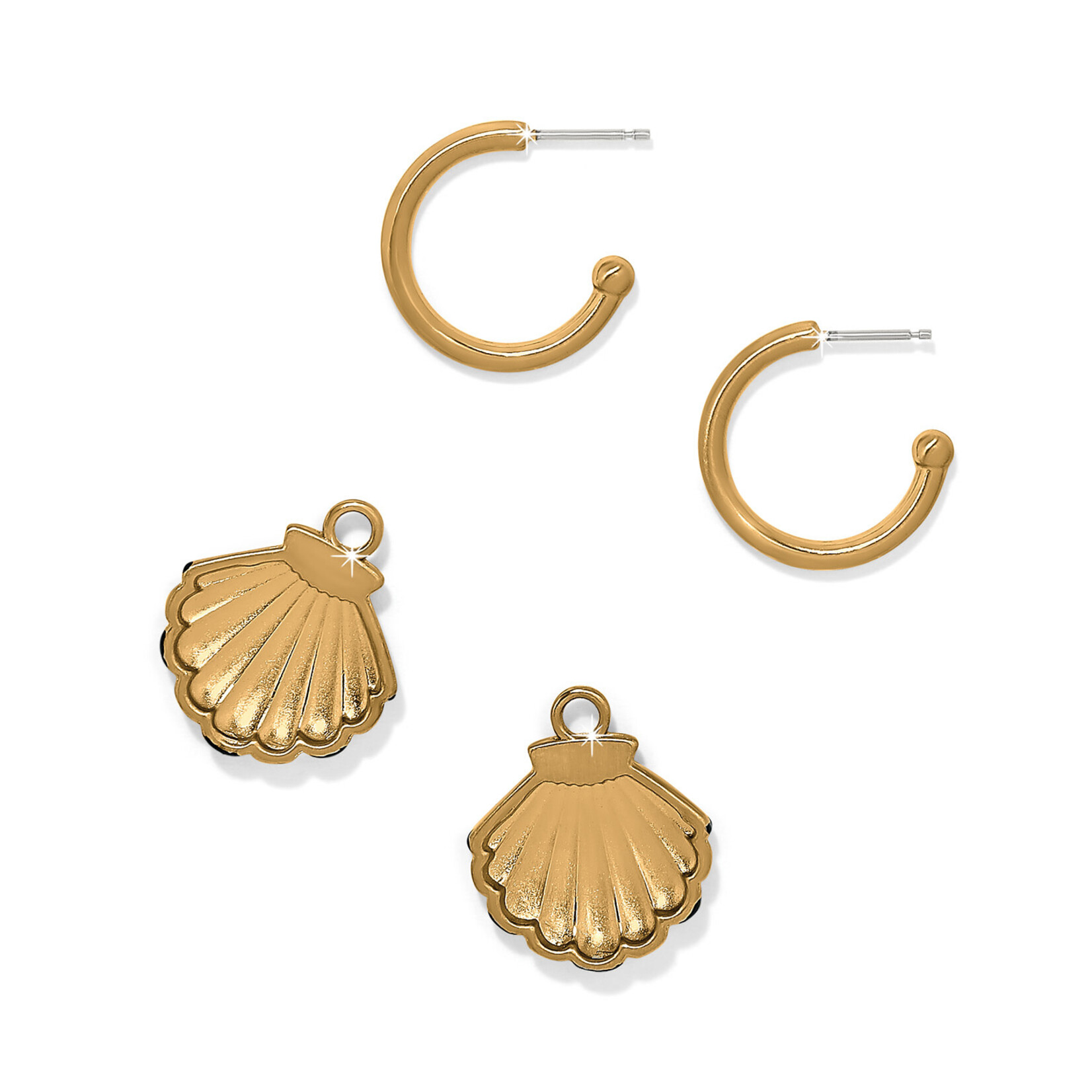 Brighton Twilight Waters Shell Hoop Earrings
