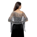Dinner Sequin Embroidery Tassel Shawl Grey