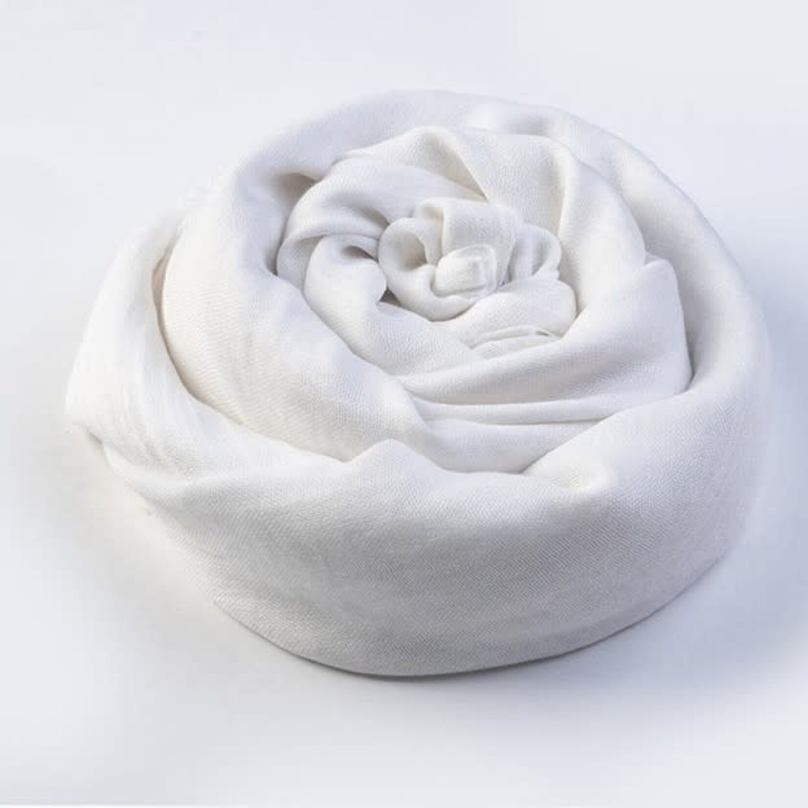 Cotton & Linen Solid Color Scarf  White