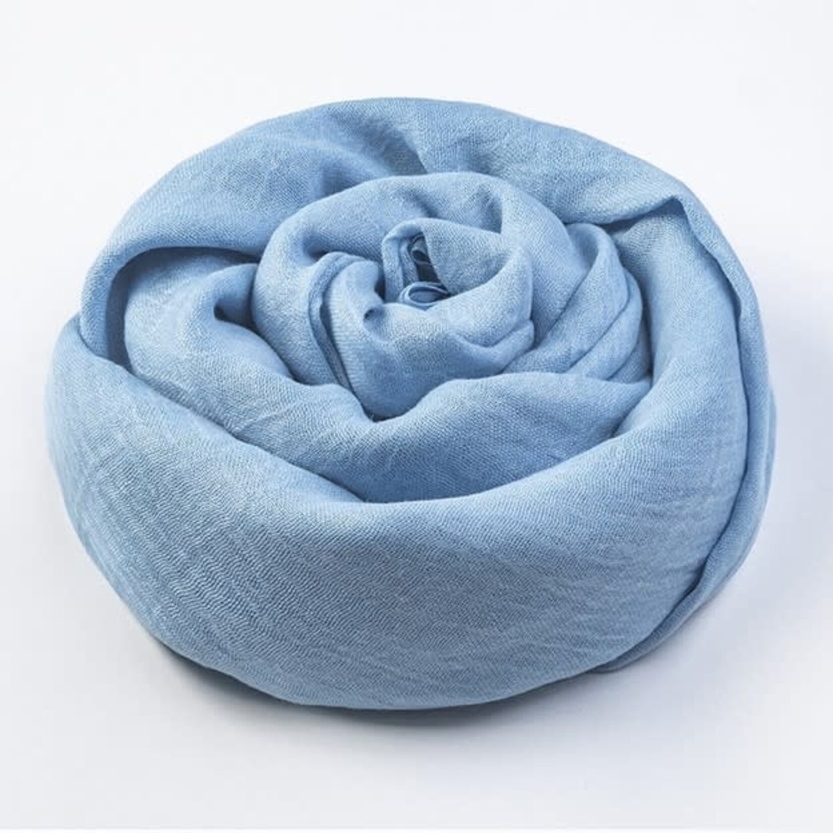 Cotton & Linen Solid Color Scarf  Sky Blue