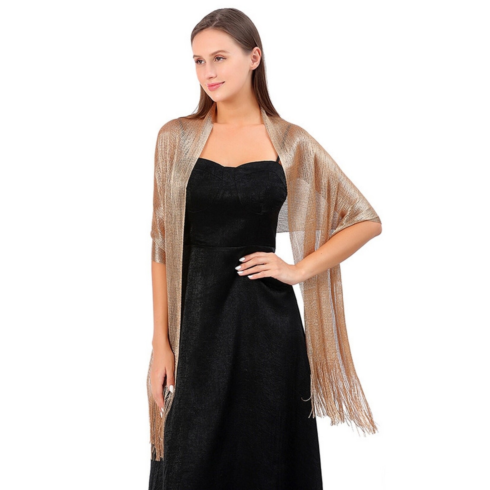 Fashionable Silk Shawl  Gold