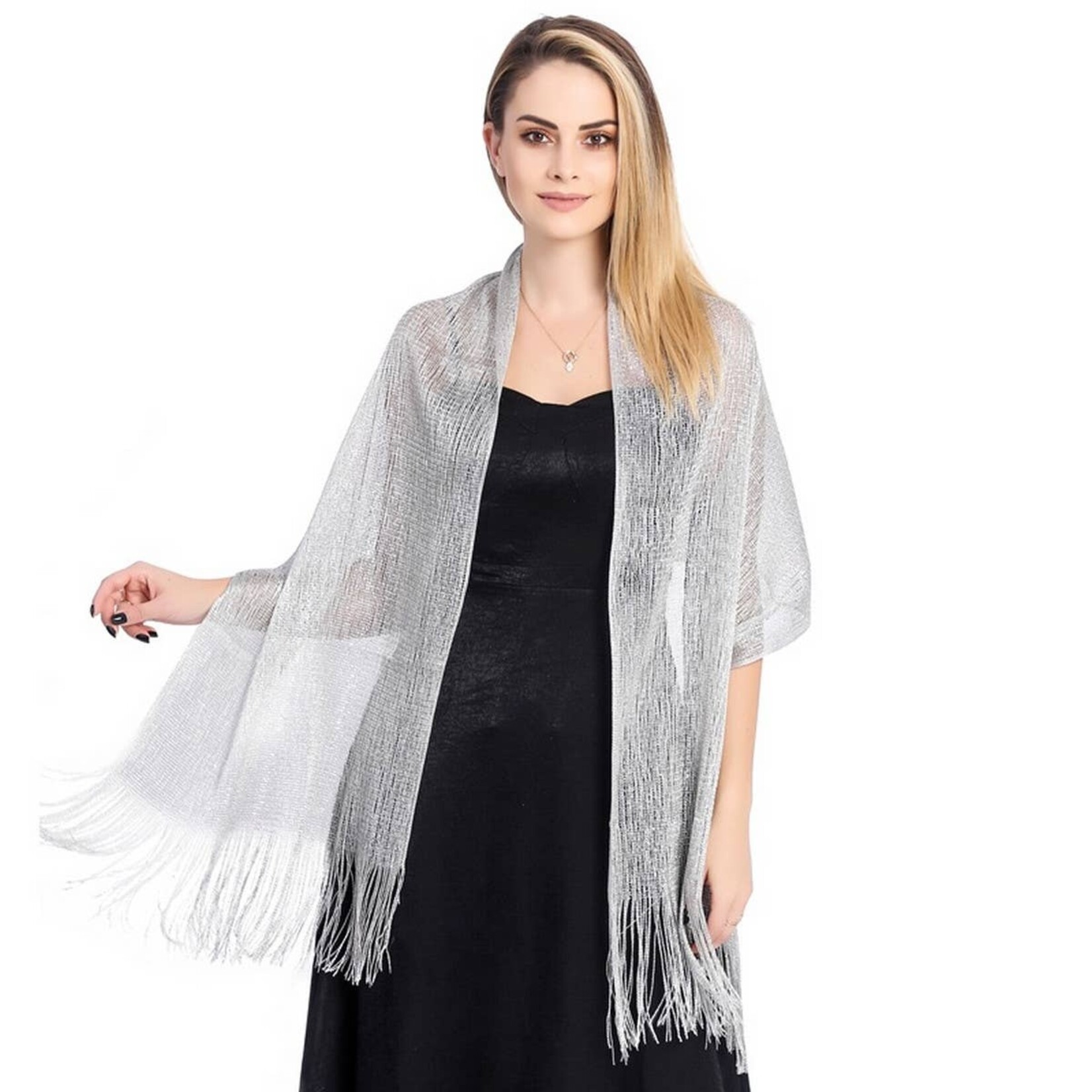 Fashionable Silk Shawl  Silver